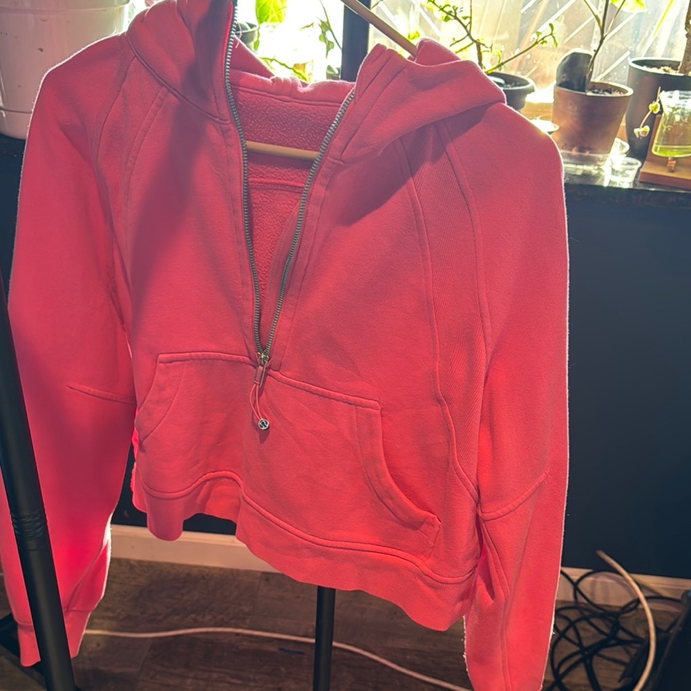 lululemon athletica Pink oversized Scuba Hoodie Half Zip Sweater